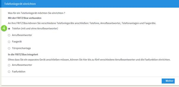 Telefoniegerät einrichten