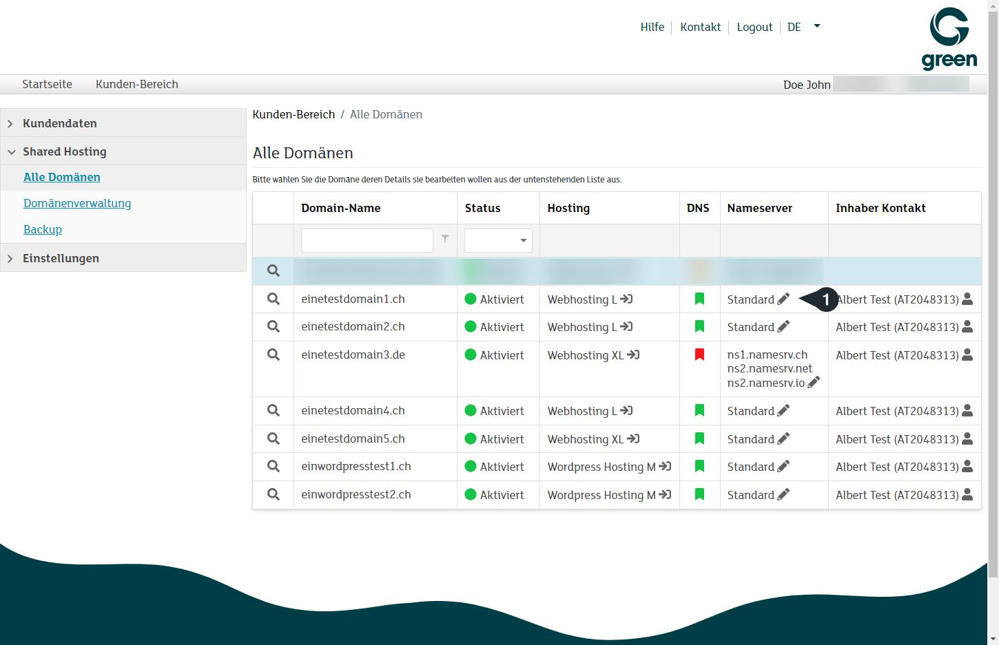 Nameserver der Domain ändern