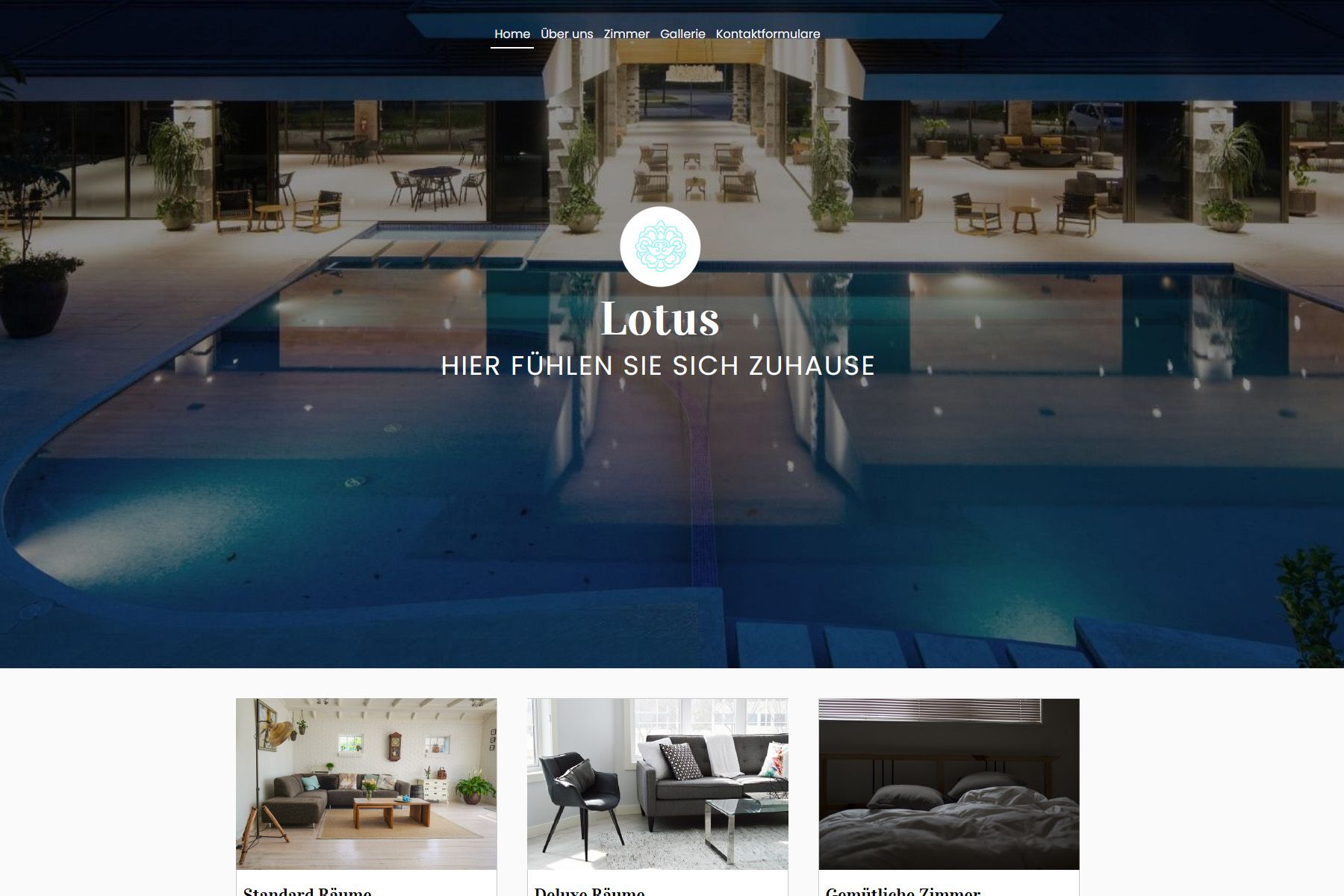 Webbuilder-Vorlage von Green für Hotels und weitere Services