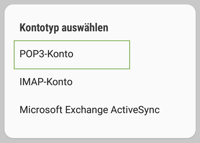 Kontotyp auswählen