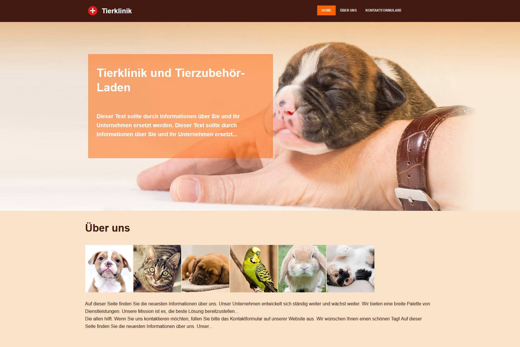 Webbuilder-Vorlage von Green für Tierklinik und Tierladen