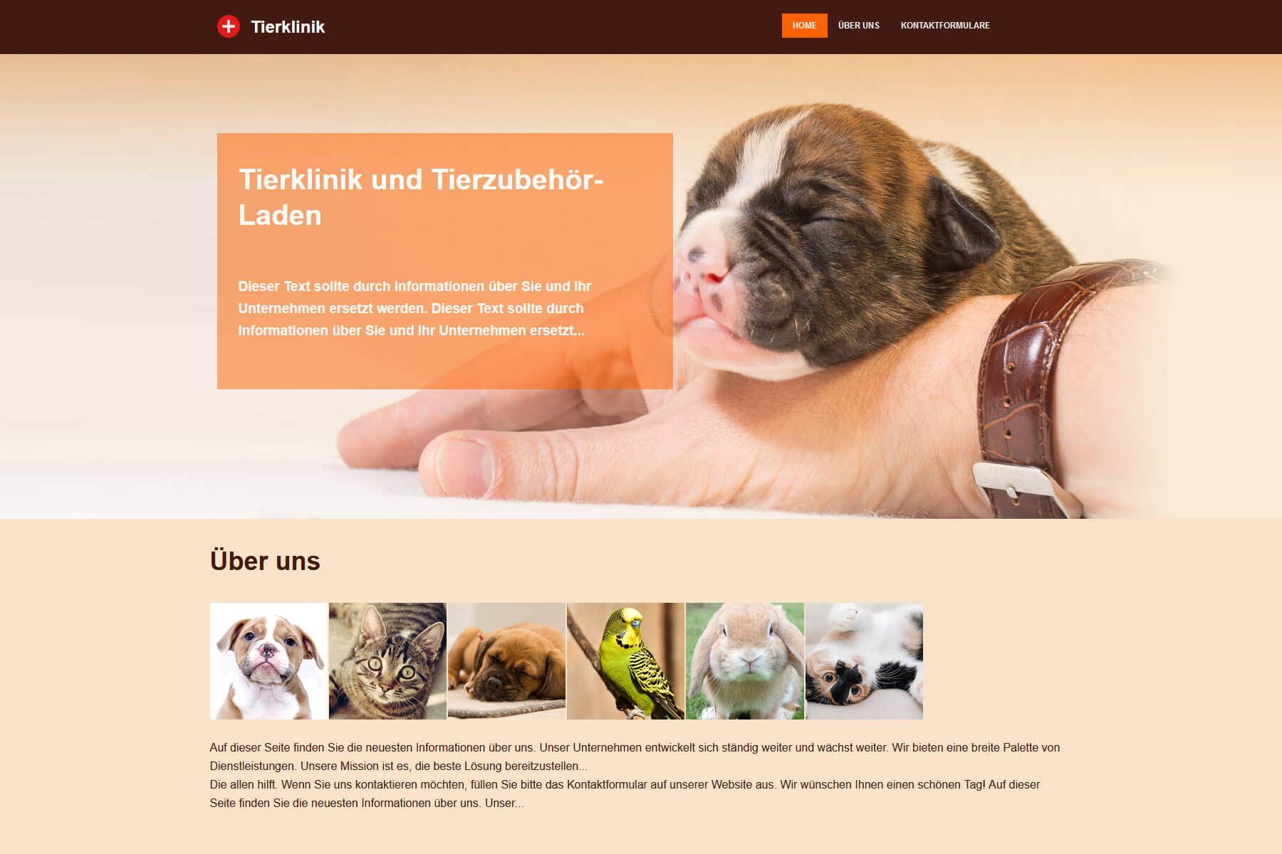 Webbuilder-Vorlage von Green für Tierklinik und Tierladen