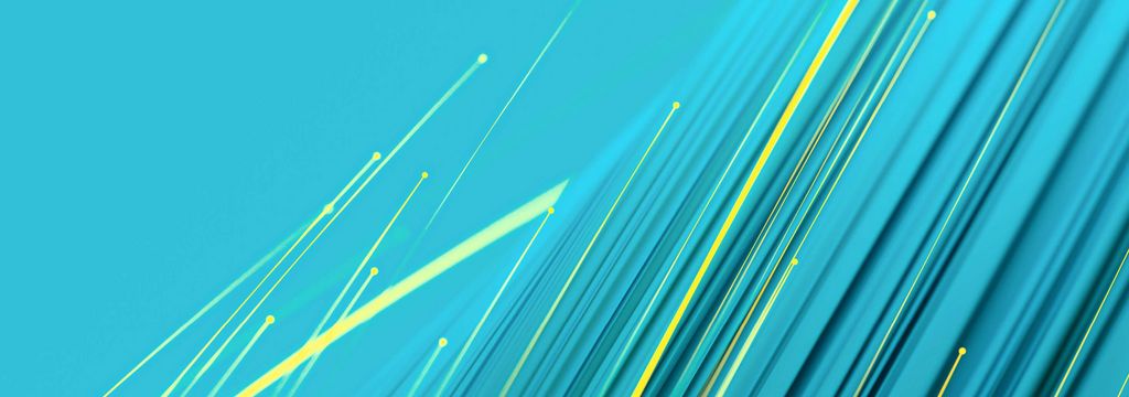 Datenstrom visualisiert auf türkis Hintergrund