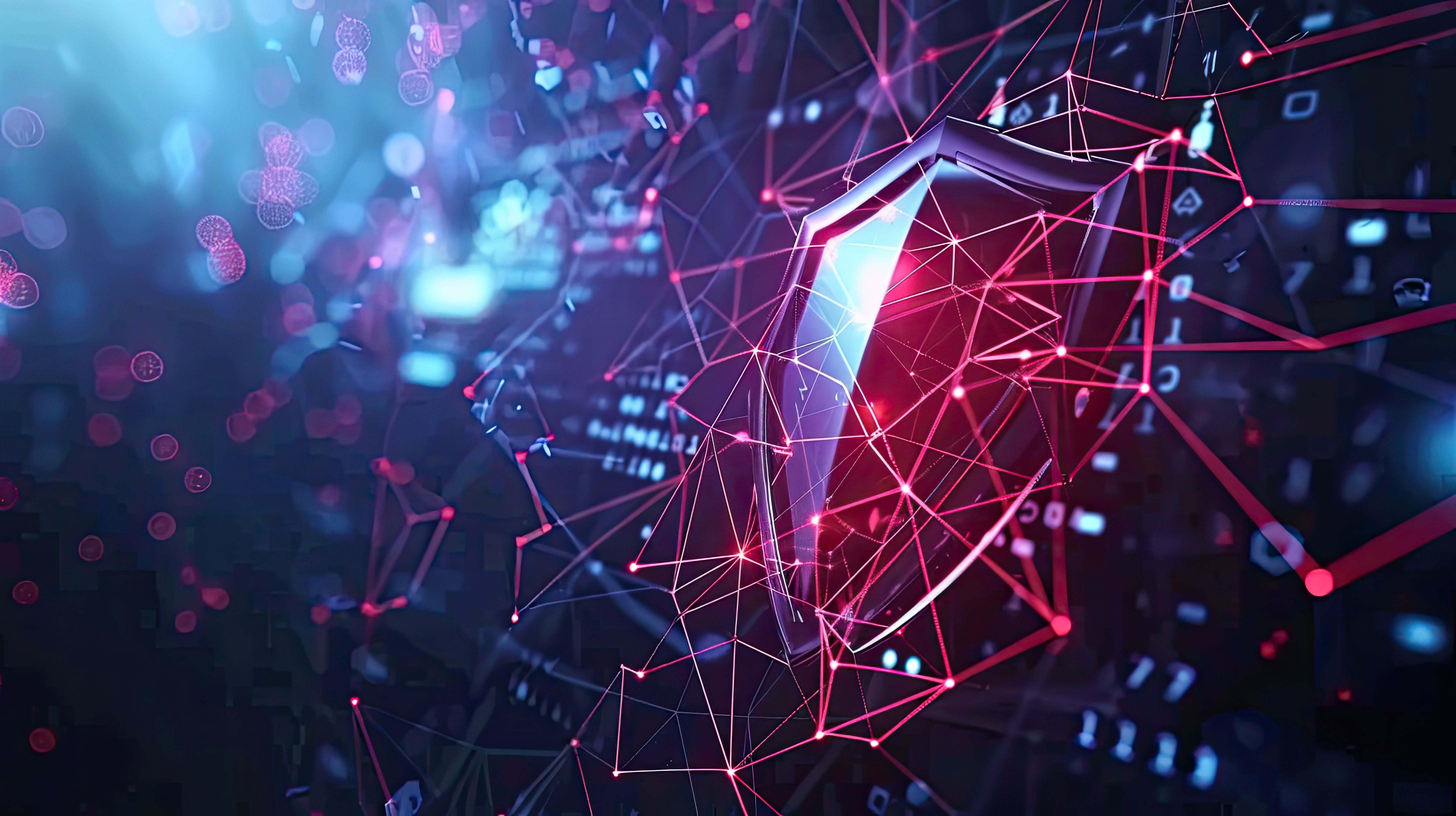 Digitales Schutzschild als Symbol für intelligente Cyberabwehr