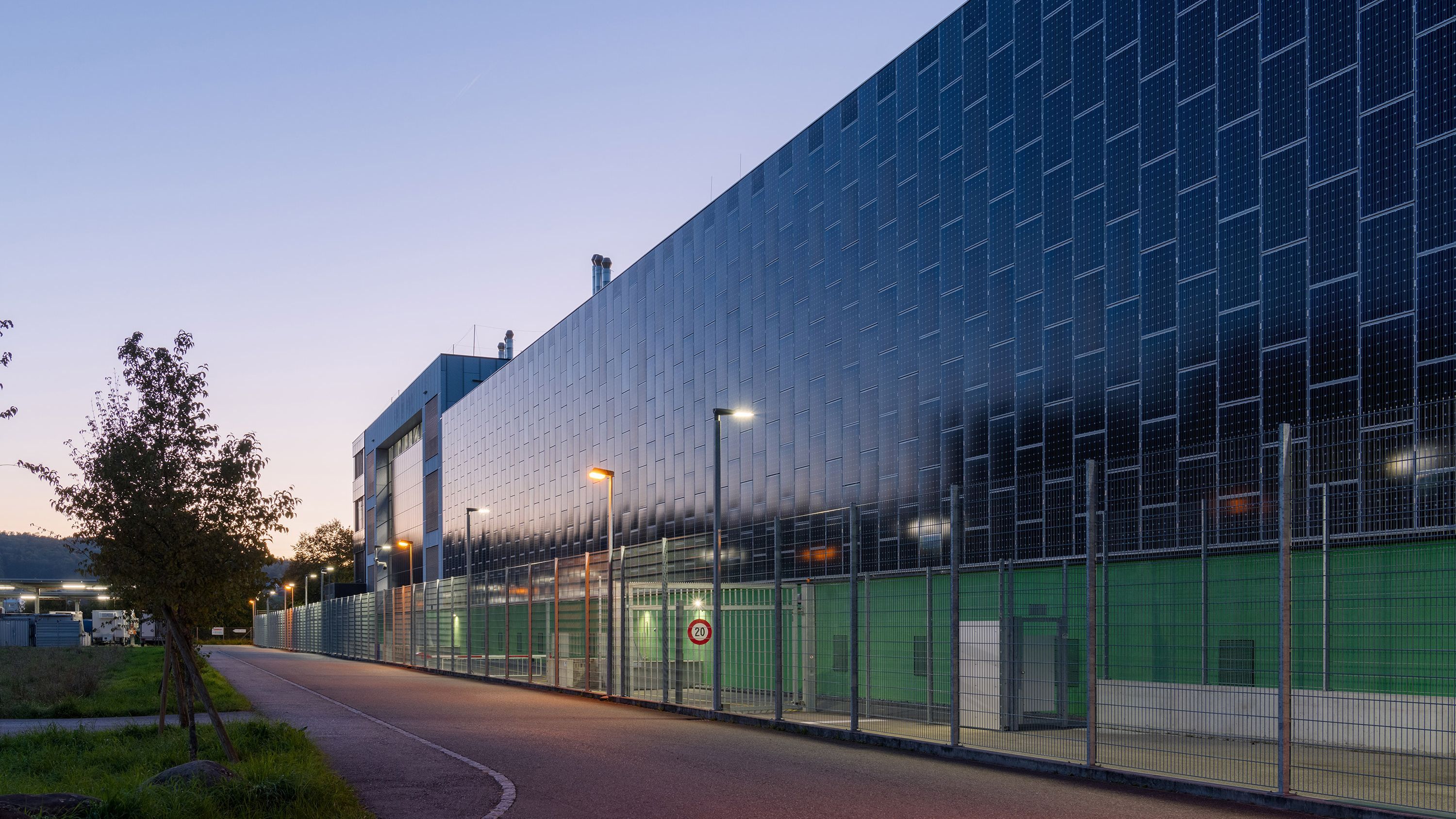 Green Datacenter Lupfig in the evening