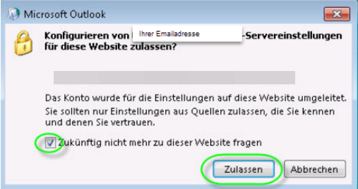 Microsoft Outlook / Zulassen
