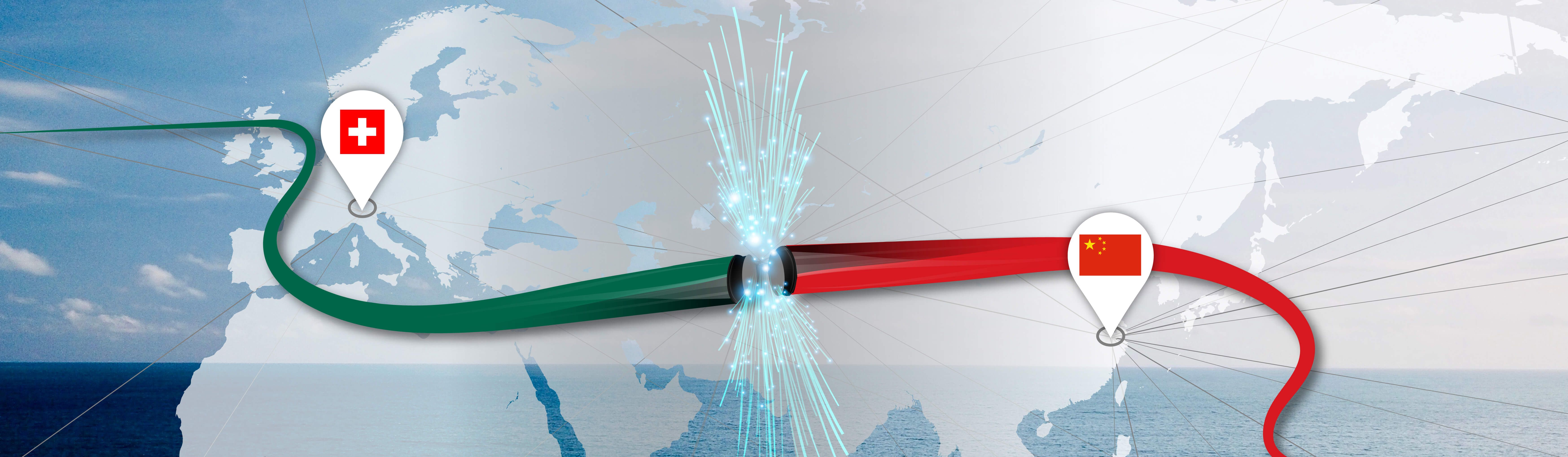 roter und grüner Strich kollidieren