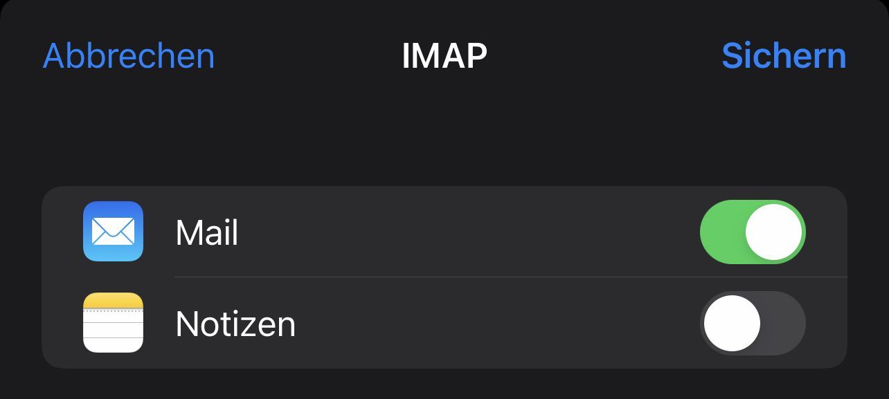 iOS Einstellungen - Synchronisieren