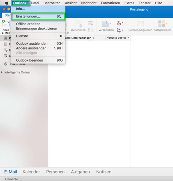 Mac Outlook Einstellungen