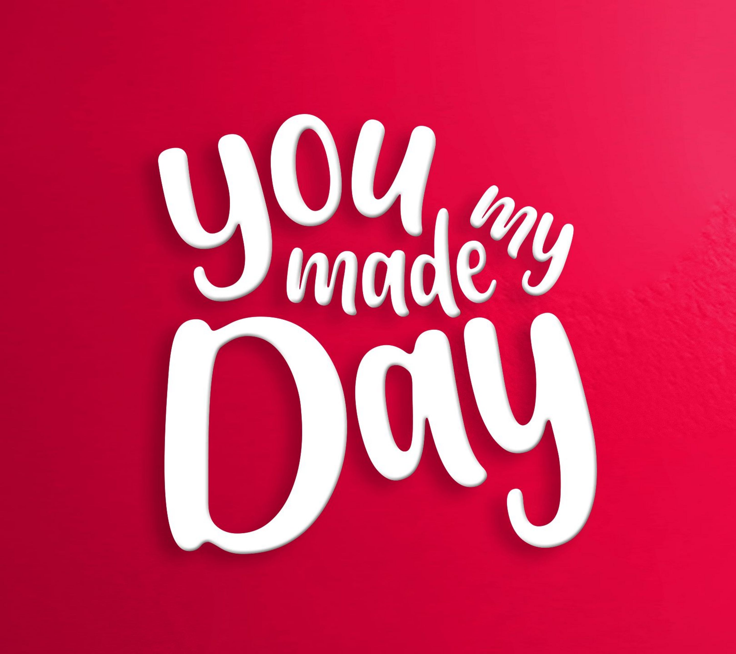 "You made my day" lettering on a red background