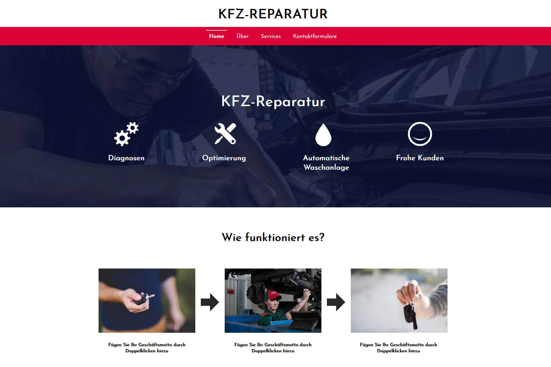 Webbuilder-Vorlage von Green für Werkstatt und andere Services
