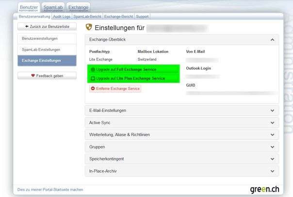 Upgrade für Exchange