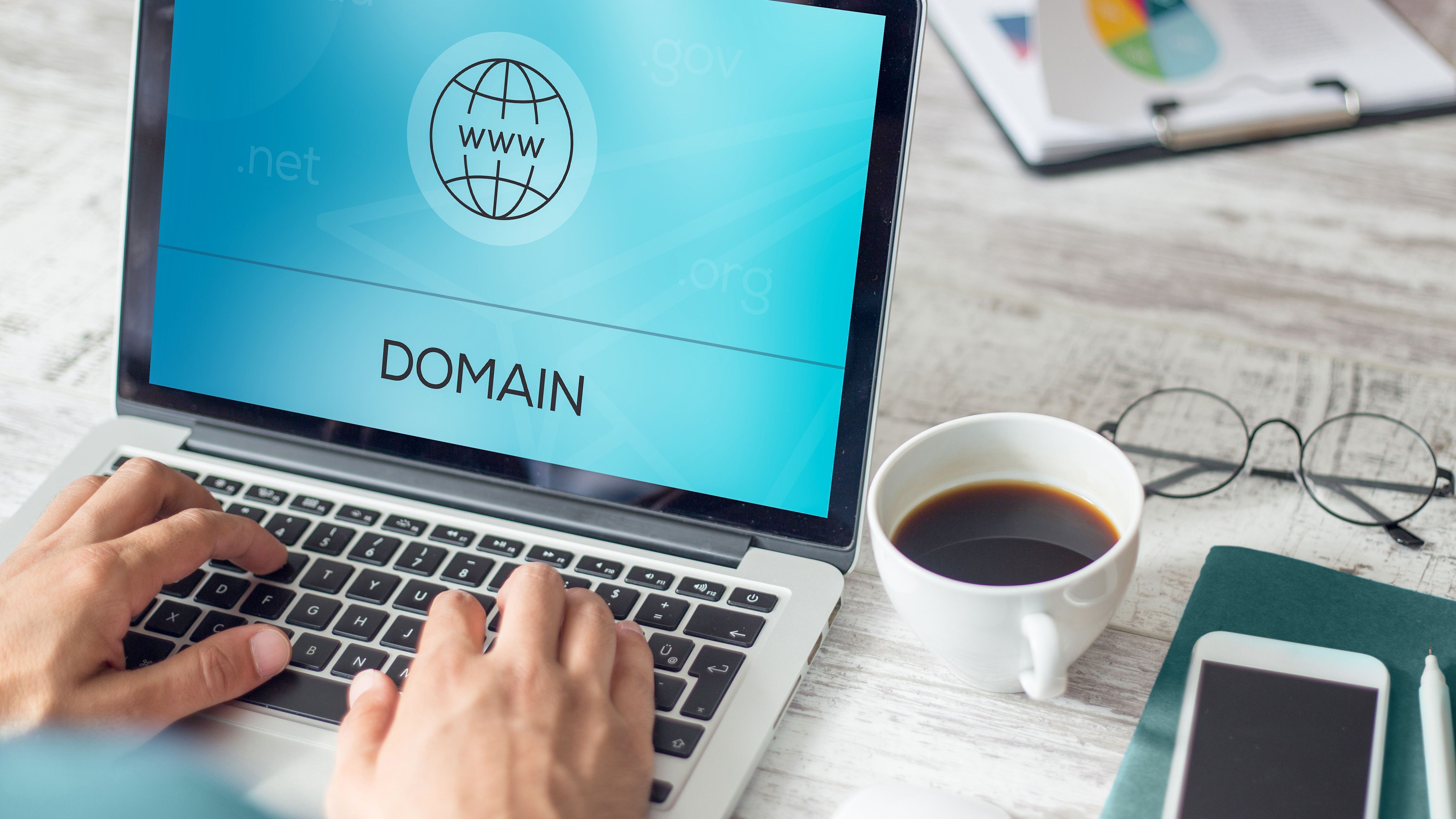 Registering a domain on the laptop