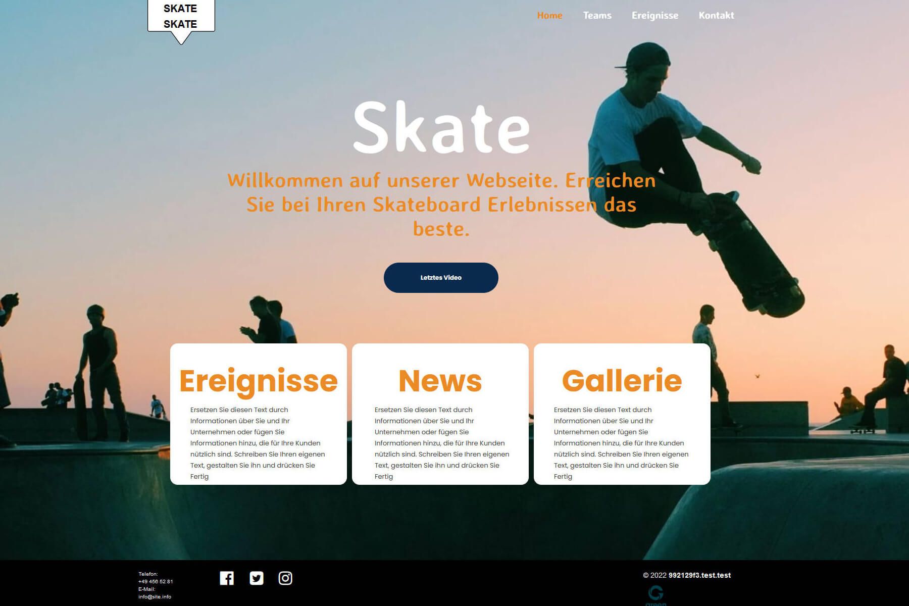 Webbuilder-Vorlage von Green für Freizeit und Sport