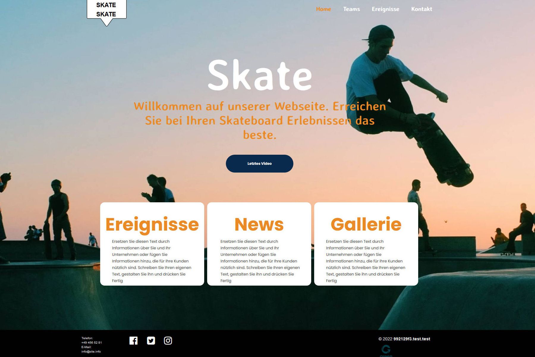 Webbuilder-Vorlage von Green für Freizeit und Sport