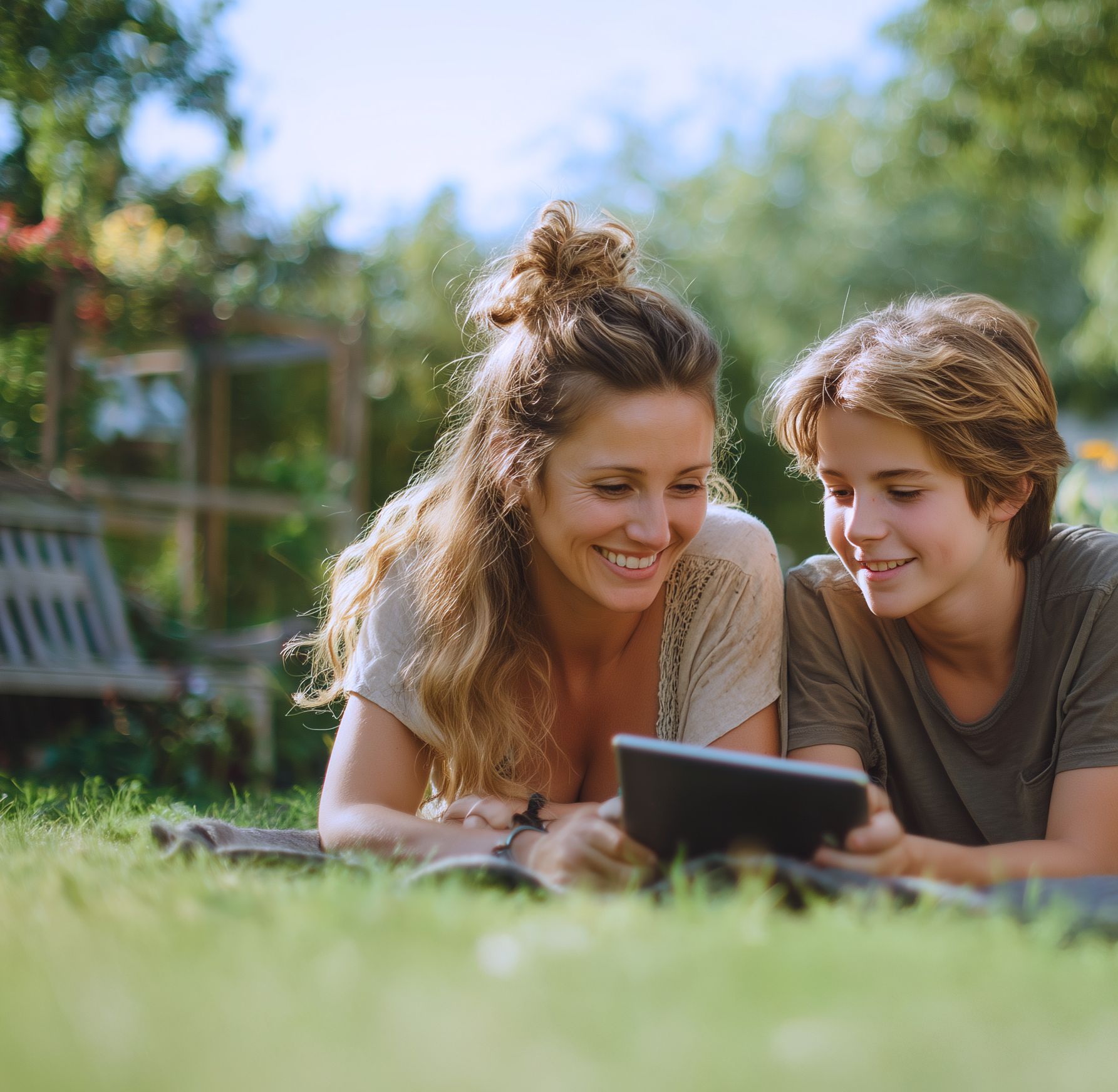 People enjoy fast WiFi internet in the garden