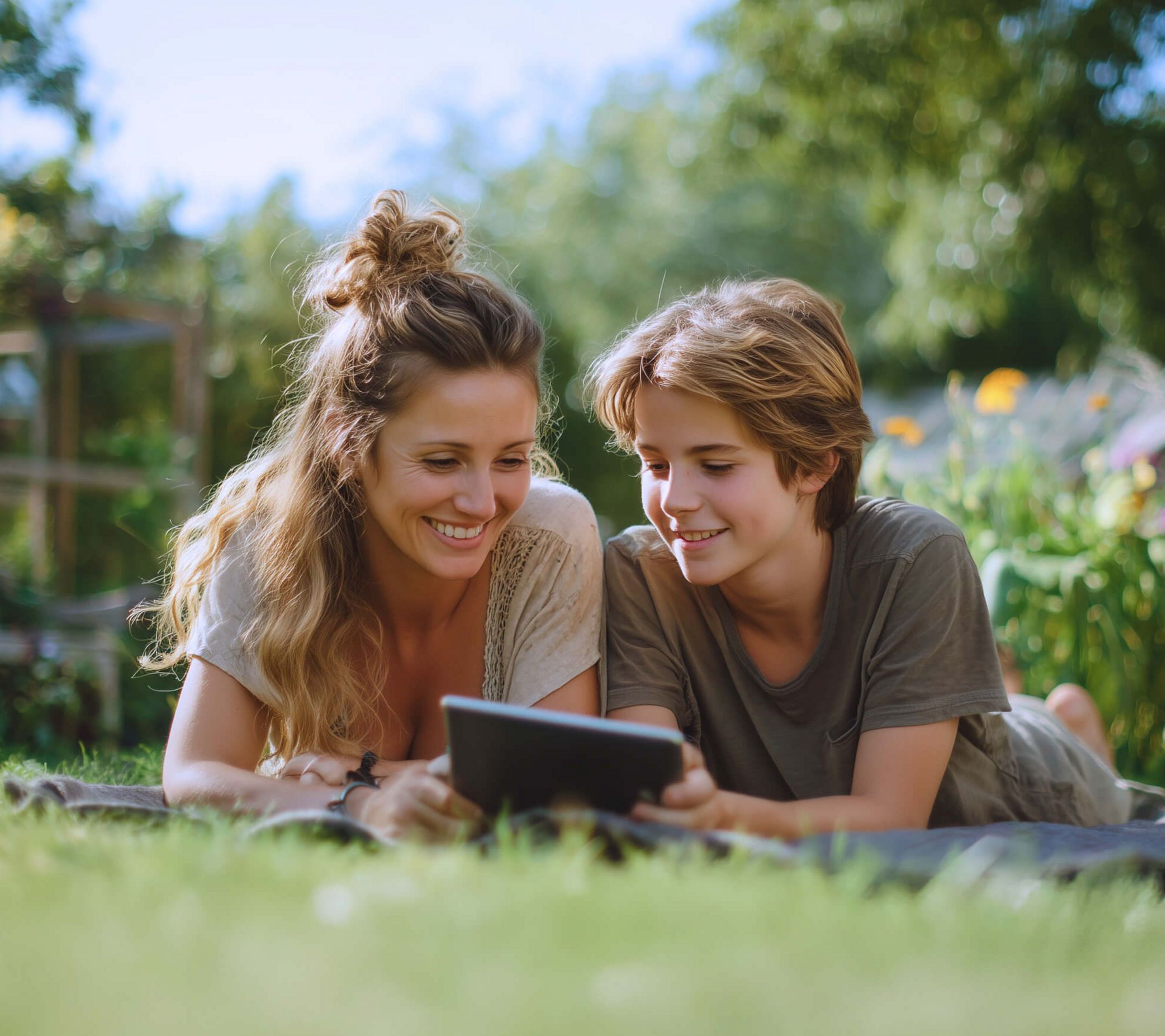 People enjoy fast WiFi internet in the garden
