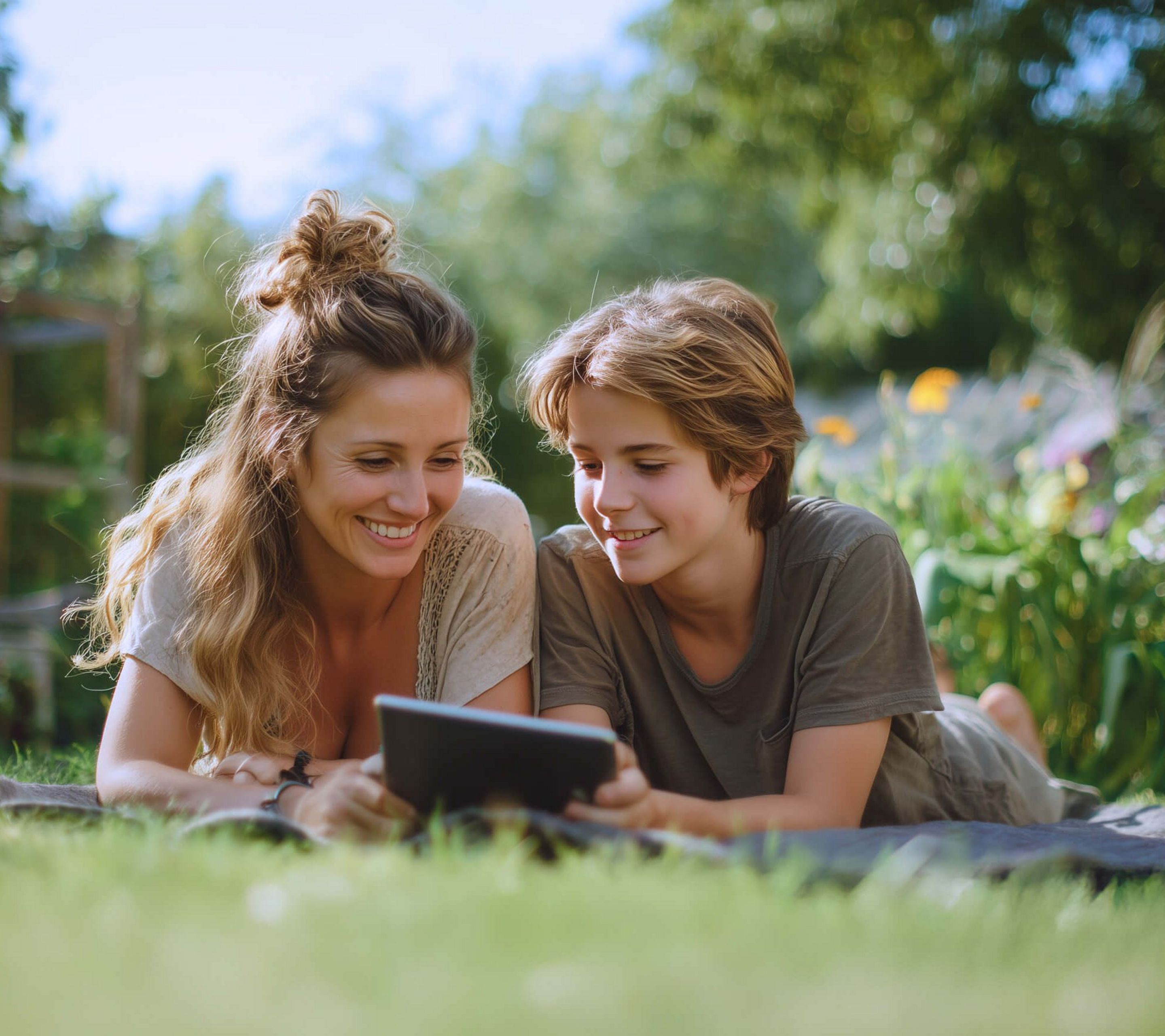People enjoy fast WiFi internet in the garden
