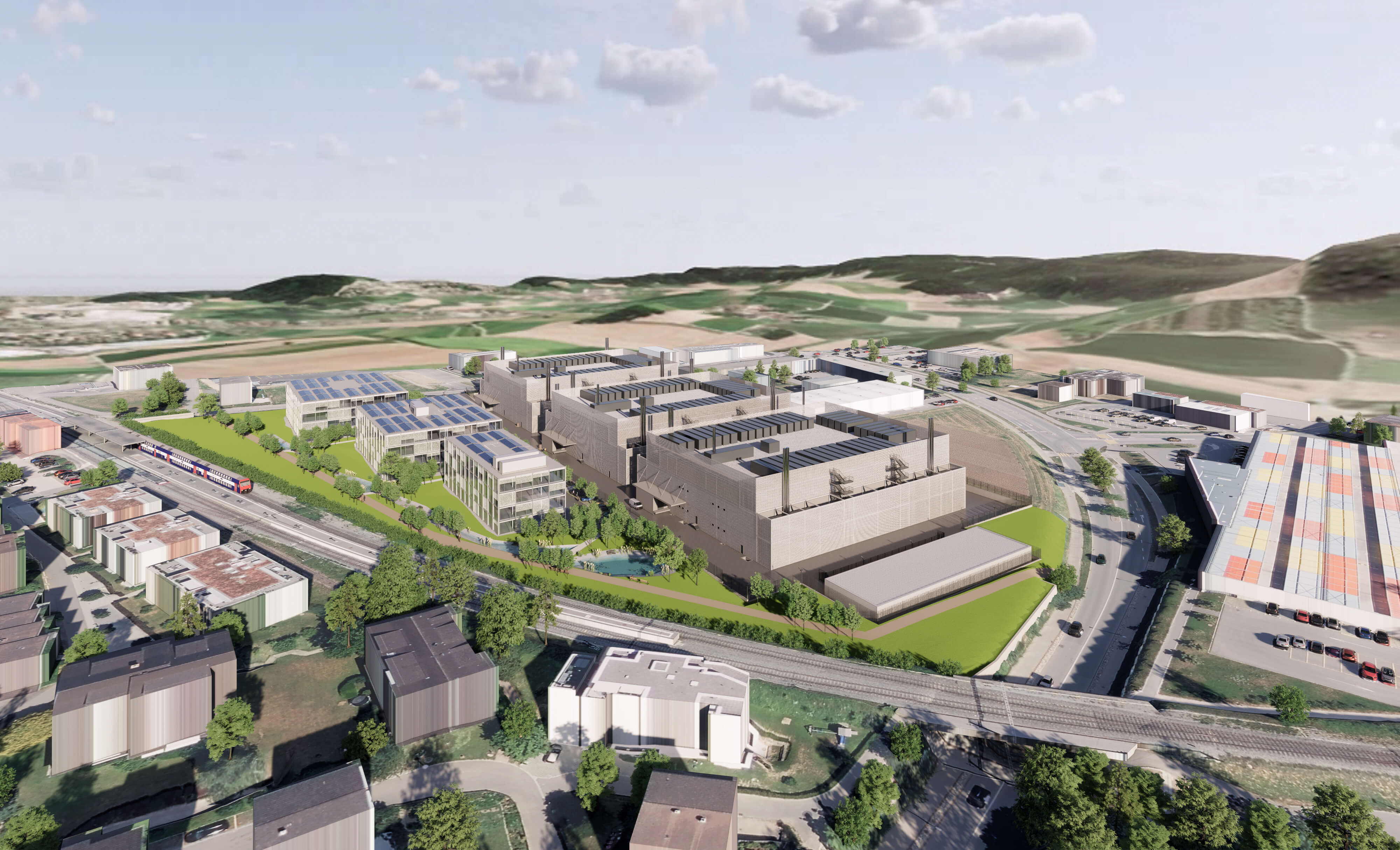 Stimmungsbild: Der nachhaltige Datacenter Campus von oben